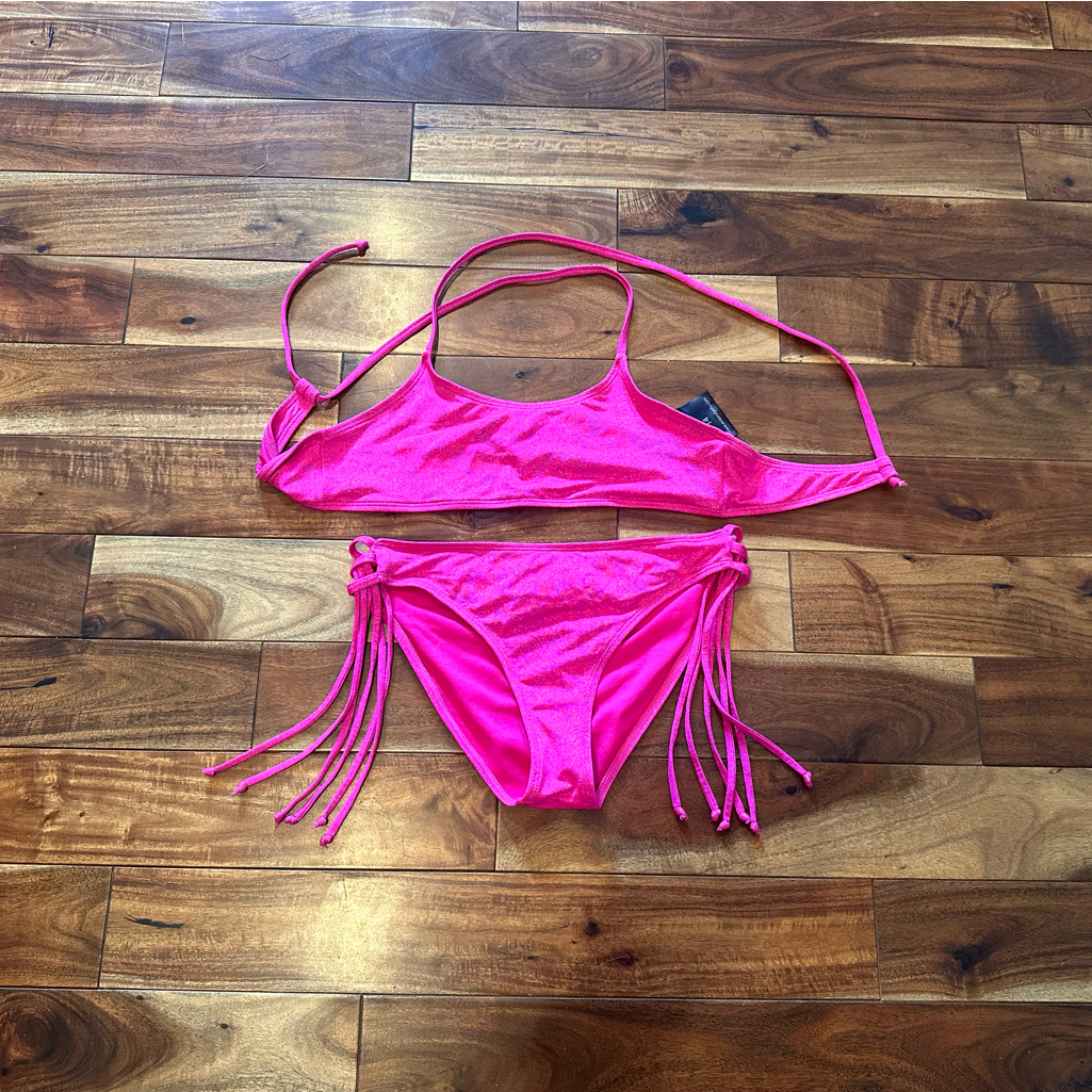 Ava And Yelly Pink Bikini With Fringe Details Nordstrom Lightly Used Size 14
